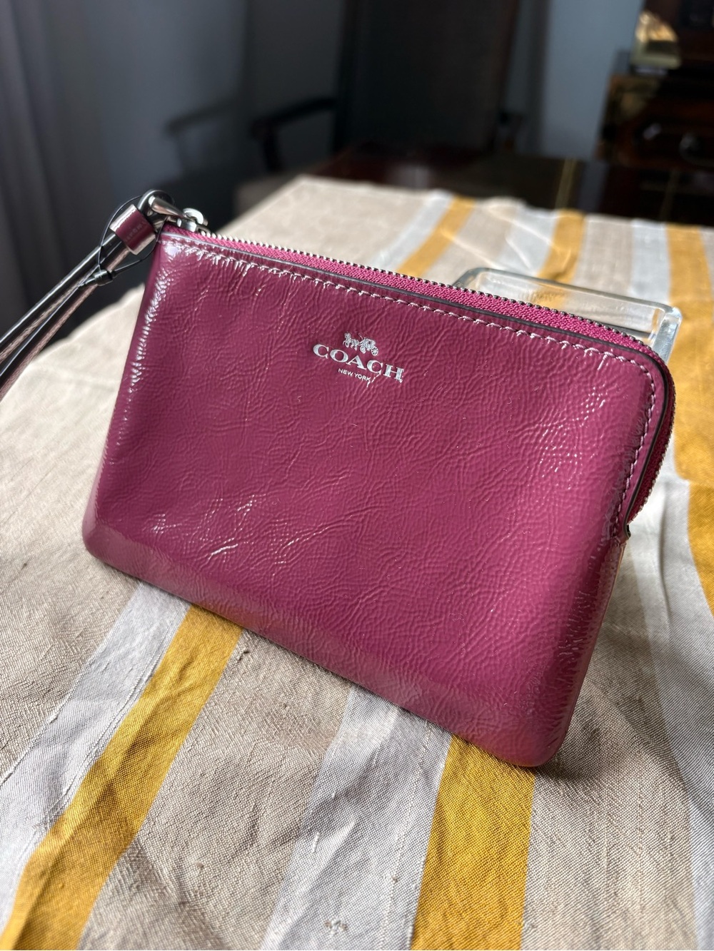 Coach Raspberry Wristlet